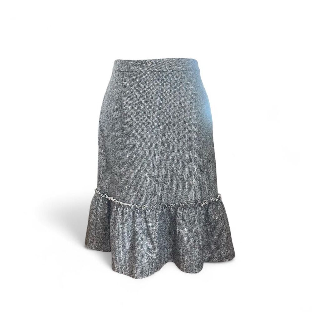 Halogen Women's Grey Wool Tiered Skirt SZ 8 Petite